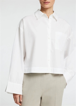 Astha ls cropped boxy skjorte Bright White Selected Femme 